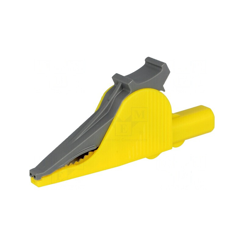 Bornă crocodil 36A galbenă - Capacitate prindere max. 41mm, 1kV | Electronic-mag.ro | Componente Electronice