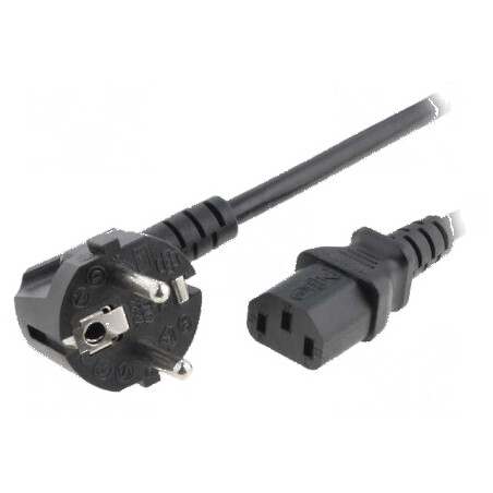 Cablu 3x1mm2 CEE 7/7 ştecăr unghi IEC C13 mamă PVC | Electronic-mag.ro | Componente Electronice