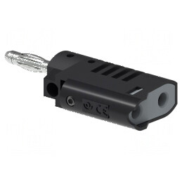 Conector banană 4mm 36A 30VAC 60VDC negru neizolat | Electronic-mag.ro | Componente Electronice
