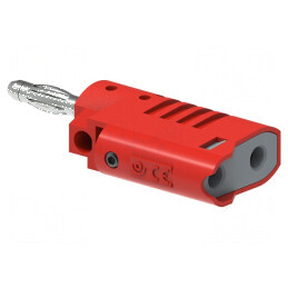 Conector banană 4mm roşie neizolată 36A 30VAC 60VDC | Electronic-mag.ro | Componente Electronice