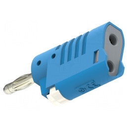 Conector banană 4mm 36A 30VAC 60VDC albastru neizolat | Electronic-mag.ro | Componente Electronice