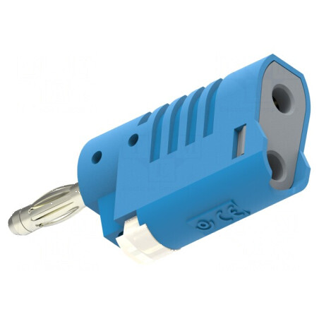 Conector banană 4mm 36A 30VAC 60VDC albastru neizolat | Electronic-mag.ro | Componente Electronice