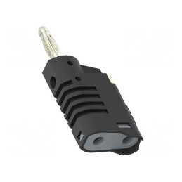 Conector banană 4mm negru neizolat 36A 30VAC 60VDC | Electronic-mag.ro | Componente Electronice