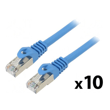 Patch cord F/UTP 6 litat CCA PVC albastru 0,25m 26AWG | Electronic-mag.ro | Componente Electronice