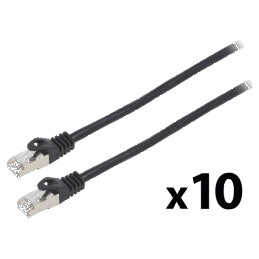 Cablu Patch F/UTP 6 litat CCA PVC negru 0,25m 26AWG | Electronic-mag.ro | Componente Electronice