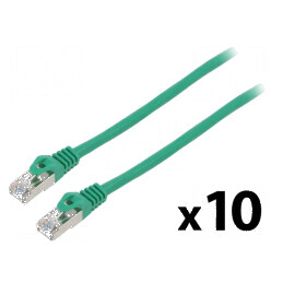 Patch cord F/UTP 6 litat CCA PVC verde 0,25m 26AWG | Electronic-mag.ro | Componente Electronice