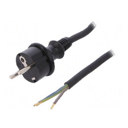 Cablu electric 3x1,5mm2 CEE 7/7 cu mufă SCHUKO gumă | Electronic-mag.ro | Componente Electronice