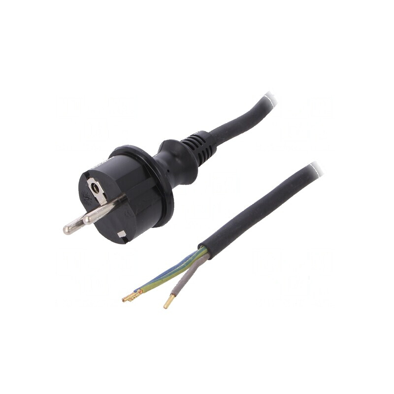 Cablu electric 3x1,5mm2 CEE 7/7 cu mufă SCHUKO gumă | Electronic-mag.ro | Componente Electronice