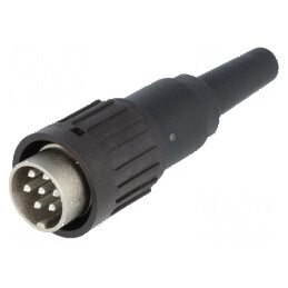 Conector DIN mufă tată 7 pini 360° cablu drept | Electronic-mag.ro | Componente Electronice