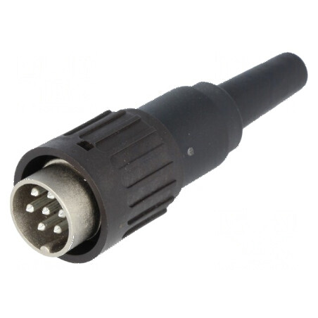 Conector DIN mufă tată 7 pini 360° cablu drept | Electronic-mag.ro | Componente Electronice