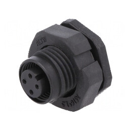 Conector M12 soclu PIN 4 mamă A-DeviceNet CANopen THT | Electronic-mag.ro | Componente Electronice