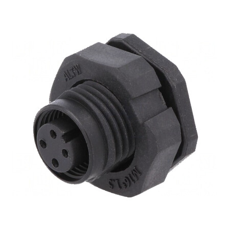 Conector M12 soclu PIN 4 mamă A-DeviceNet CANopen THT | Electronic-mag.ro | Componente Electronice