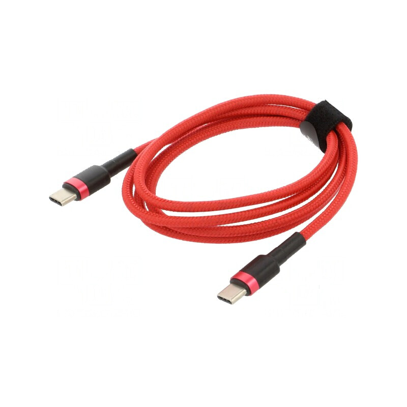 Cablu USB-C 1m roșu textil 60W | Electronic-mag.ro | Componente Electronice Cablu USB-C 1m roșu textil 60W | Electronic-mag.ro | Componente Electronice