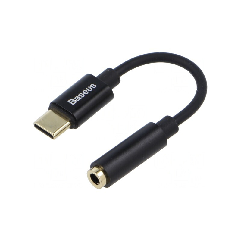 Cablu Jack 3,5mm la USB C, 0,05m, Negru | Electronic-mag.ro | Componente Electronice