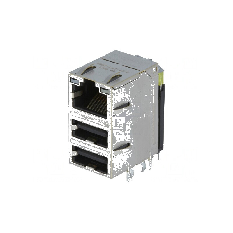 Conector RJ45 la 2x USB-A ecranat, soclu PIN 8 | Electronic-mag.ro | Componente Electronice