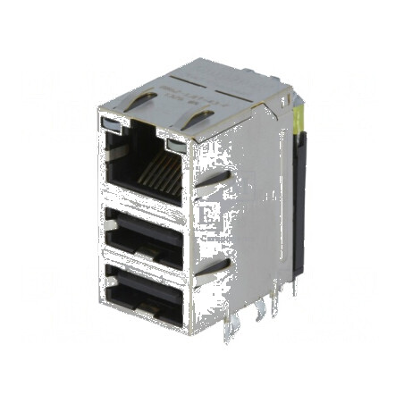 Conector RJ45 la 2x USB-A ecranat, soclu PIN 8 | Electronic-mag.ro | Componente Electronice