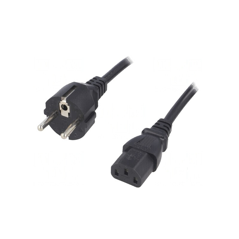 Cablu 3x1mm2 CEE 7/7 cu mufă IEC C13 mamă, 3m, PVC, negru | Electronic-mag.ro | Componente Electronice Cablu 3x1mm2 CEE 7/7 cu mufă IEC C13 mamă, 3m, PVC, negru | Electronic-mag.ro | Componente Electronice