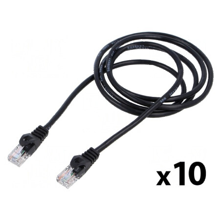 Cablu Patch U/UTP 5e 1,5m 26AWG CCA PVC Negru | Electronic-mag.ro | Componente Electronice