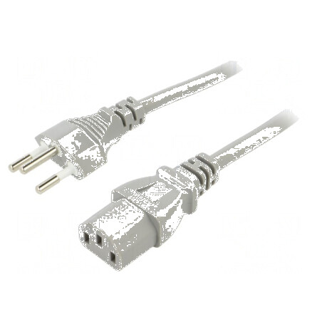 Cablu 3x1mm2 IEC C13 3m gri 10A cu mufă mamă PVC | Electronic-mag.ro | Componente Electronice