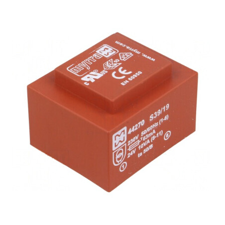 Transformator încapsulat 10VA 230VAC 24V 417mA PCB | Electronic-mag.ro | Componente Electronice