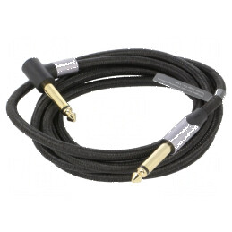Cablu Jack 6,35mm unghiular, 2m, negru | Electronic-mag.ro | Componente Electronice