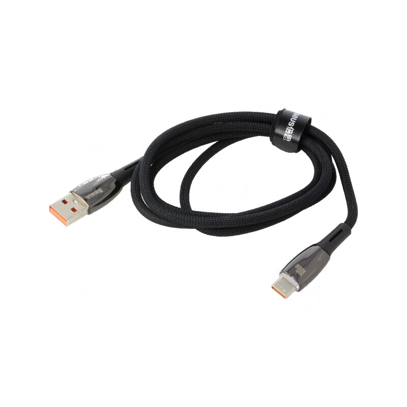 Cablu USB A la USB C 1m negru textil 100W | Electronic-mag.ro | Componente Electronice Cablu USB A la USB C 1m negru textil 100W | Electronic-mag.ro | Componente Electronice