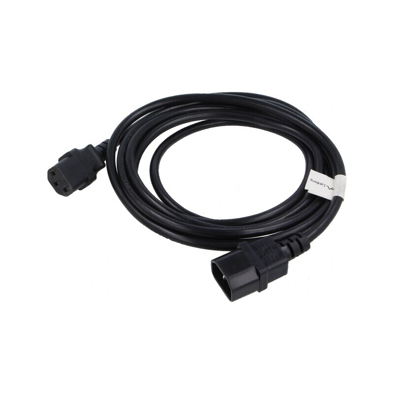 Cablu IEC C13 mamă - IEC C14 tată, 3m, negru, PVC, Øfir 1mm | Electronic-mag.ro | Componente Electronice Cablu IEC C13 mamă - IEC C14 tată, 3m, negru, PVC, Øfir 1mm | Electronic-mag.ro | Componente Electronice