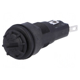 Clemă siguranţe cilindrice 5x20mm 250V neagră IP68 pe panou | Electronic-mag.ro | Componente Electronice