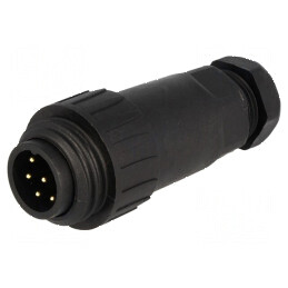 Mufă WA22 tată PIN 7 6 PE IP67 10A 250V aurit | Electronic-mag.ro | Componente Electronice