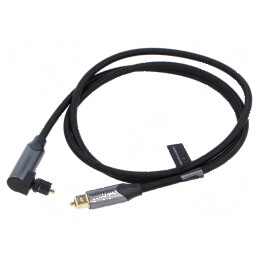 Cablu Toslink 1m cu mufă aurită negru | Electronic-mag.ro | Componente Electronice