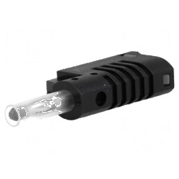 Conector banană 4mm 36A 30VAC 60VDC negru cu izolație | Electronic-mag.ro | Componente Electronice