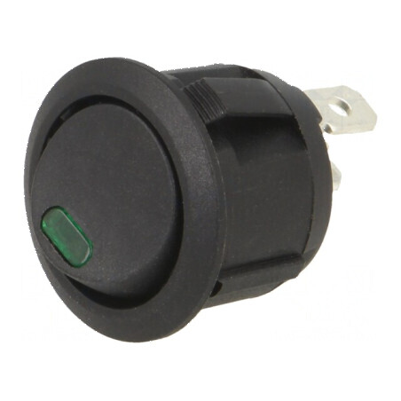 Rocker Switch SPST 2 ON-OFF 20A/14VDC Negru cu LED RA | Electronic-mag.ro | Componente Electronice