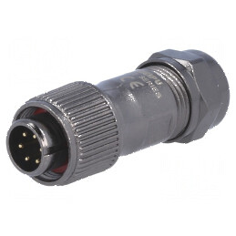 Mufă ST12 tată PIN 6 IP67 5A 125V pentru cablu 5-8mm | Electronic-mag.ro | Componente Electronice