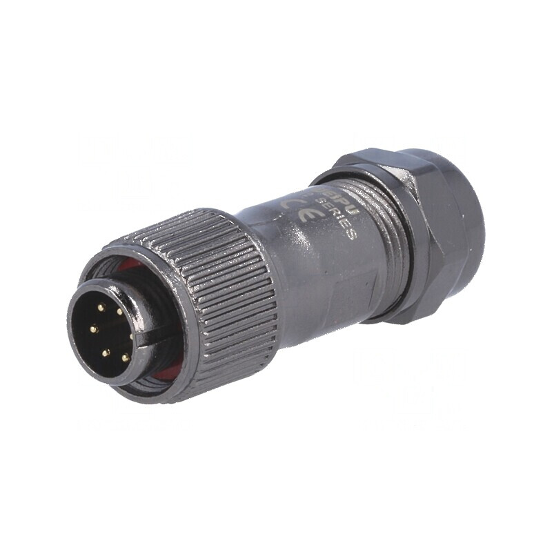 Mufă ST12 tată PIN 6 IP67 5A 125V pentru cablu 5-8mm | Electronic-mag.ro | Componente Electronice