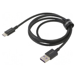 Cablu USB A la USB C 1m 66W negru | Electronic-mag.ro | Componente Electronice