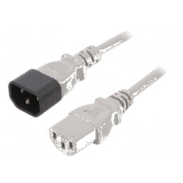 Cablu IEC C13 C14 3m 10A 250V gri | Electronic-mag.ro | Componente Electronice