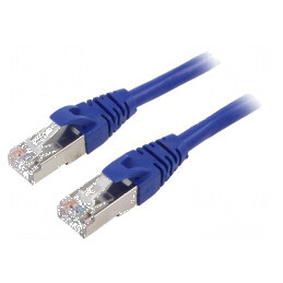 Cablaj patch F/UTP 6 litat Cu PVC albastru 5m 26AWG | Electronic-mag.ro | Componente Electronice