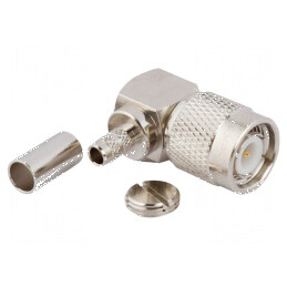 Conector TNC mufă tată unghi 90° 50Ω crimpat POM | Electronic-mag.ro | Componente Electronice