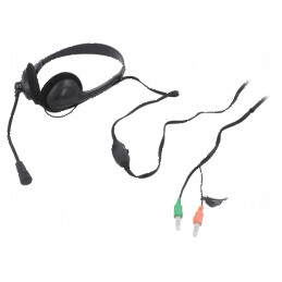 Căști cu microfon negru Jack 3.5mm, 1.8m, 32Ω | Electronic-mag.ro | Componente Electronice