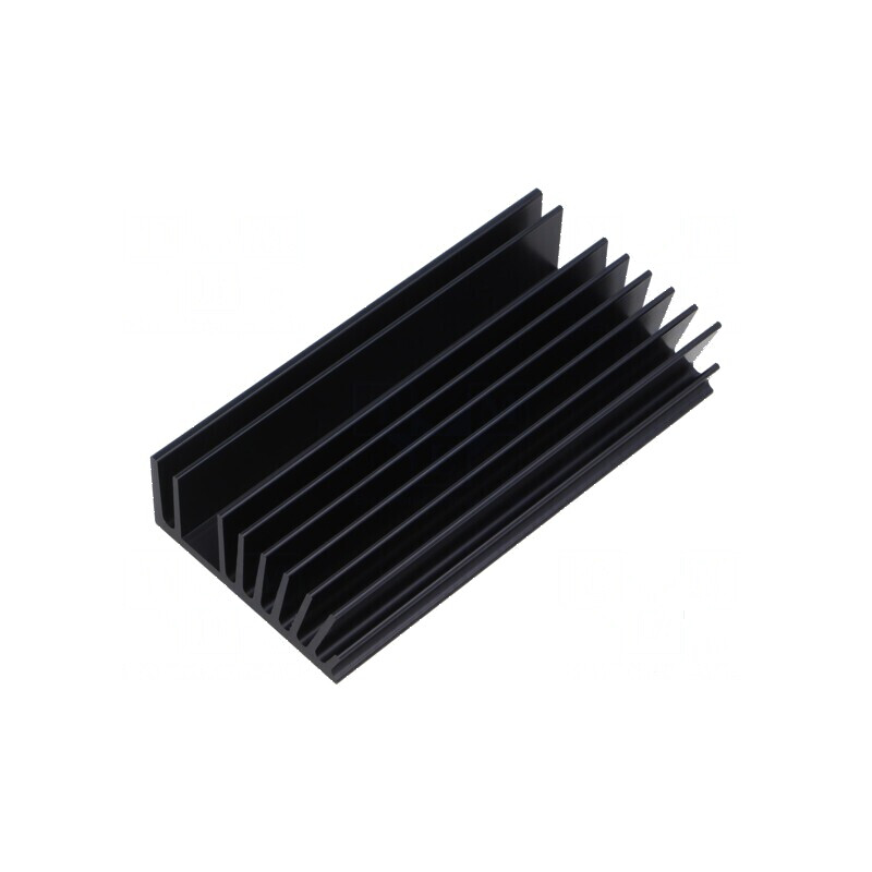 Radiator extrudat cu aripioare negre - 100mm L, 50mm W, 20mm H | Electronic-mag.ro | Componente Electronice