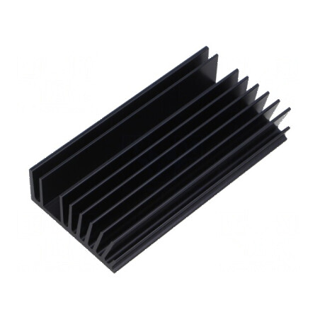 Radiator extrudat cu aripioare negre - 100mm L, 50mm W, 20mm H | Electronic-mag.ro | Componente Electronice