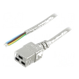 Cablu IEC C19 mamă 3x1,5mm² 2m gri 16A 250V PVC | Electronic-mag.ro | Componente Electronice