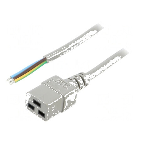 Cablu IEC C19 mamă 3x1,5mm² 2m gri 16A 250V PVC | Electronic-mag.ro | Componente Electronice