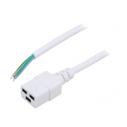 Cablu 3x1,5mm2 IEC C19 mamă 2m alb 16A 250V PVC | Electronic-mag.ro | Componente Electronice