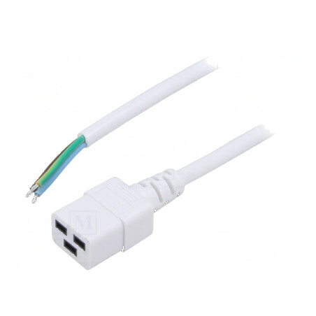 Cablu 3x1,5mm2 IEC C19 mamă 2m alb 16A 250V PVC | Electronic-mag.ro | Componente Electronice