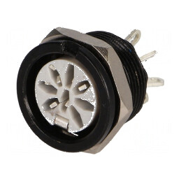 Conector DIN soclu mamă 8 pini 270° lipire 34V 2A | Electronic-mag.ro | Componente Electronice