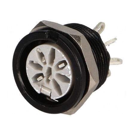 Conector DIN soclu mamă 8 pini 270° lipire 34V 2A | Electronic-mag.ro | Componente Electronice