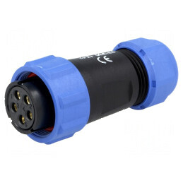 Mufă SP21 mamă 5 pini IP68 30A pentru cablu 7-12mm 500V | Electronic-mag.ro | Componente Electronice