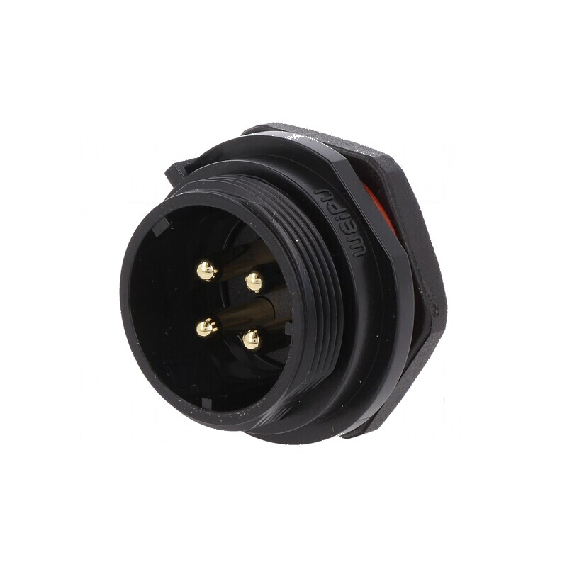Soclu SP21 tată PIN 4 IP68 30A 500V 4mm2 -25÷85°C | Electronic-mag.ro | Componente Electronice