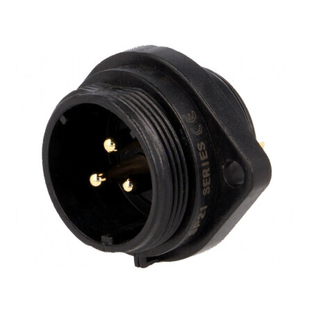 Soclu SP21 tată PIN 3 IP68 30A 500V 4mm2 -25÷85°C | Electronic-mag.ro | Componente Electronice